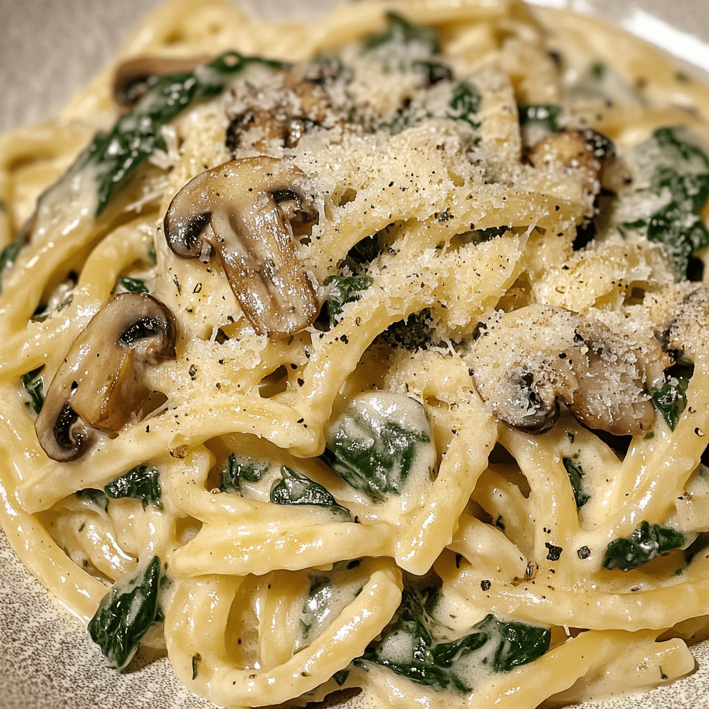 Creamy Spinach Mushroom Pasta
