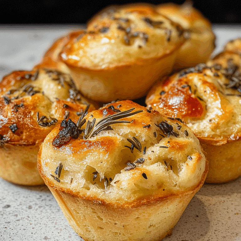 Easy Garlic Rosemary Focaccia Muffins