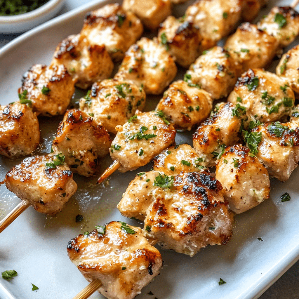 Garlic Parmesan Chicken Skewers