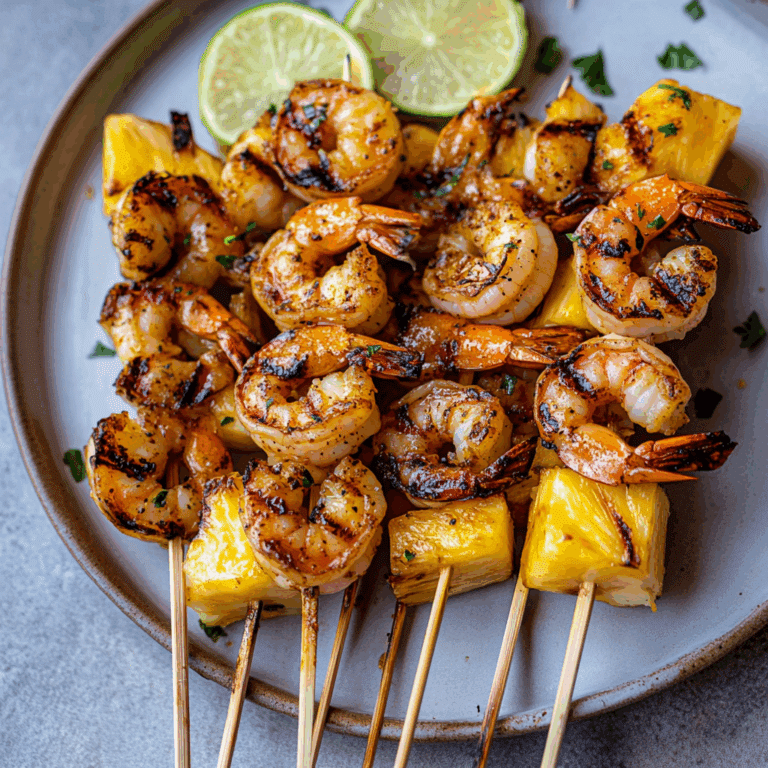 Grilled Shrimp Pineapple Skewers