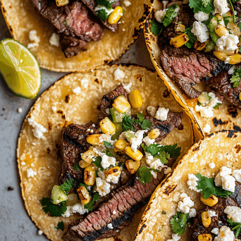 Grilled Steak Tacos with Elote