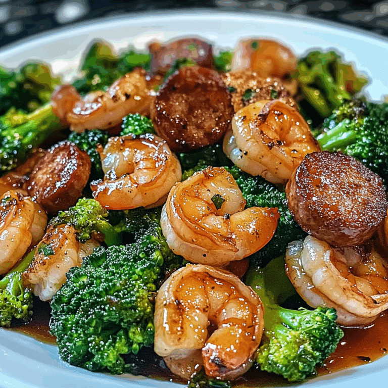 Honey Garlic Shrimp, Sausage & Broccoli