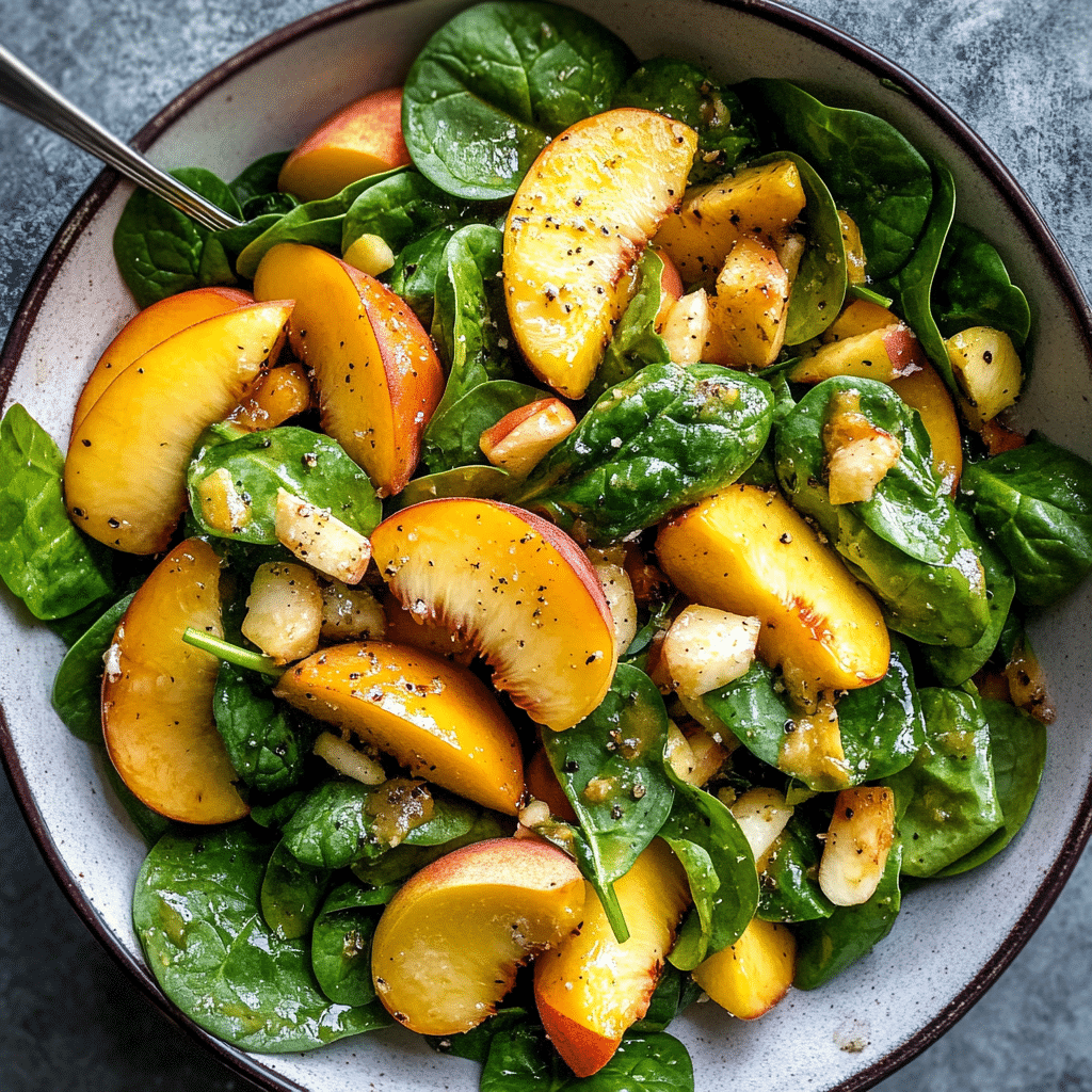 Peach Spinach Salad