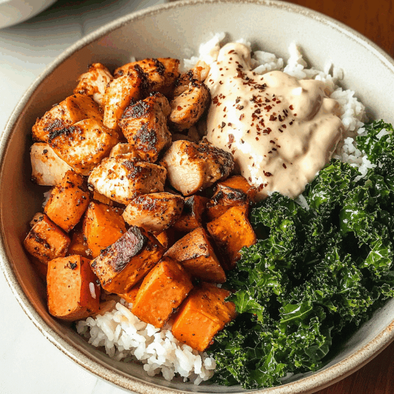 Roasted Sweet Potato, Chicken, Kale, and Rice Bowls for Two