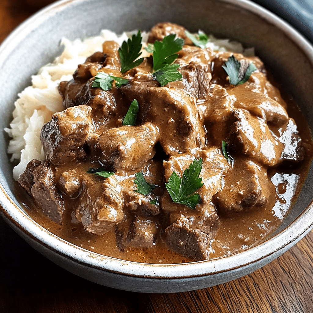 Slow Cooker Beef Stroganoff