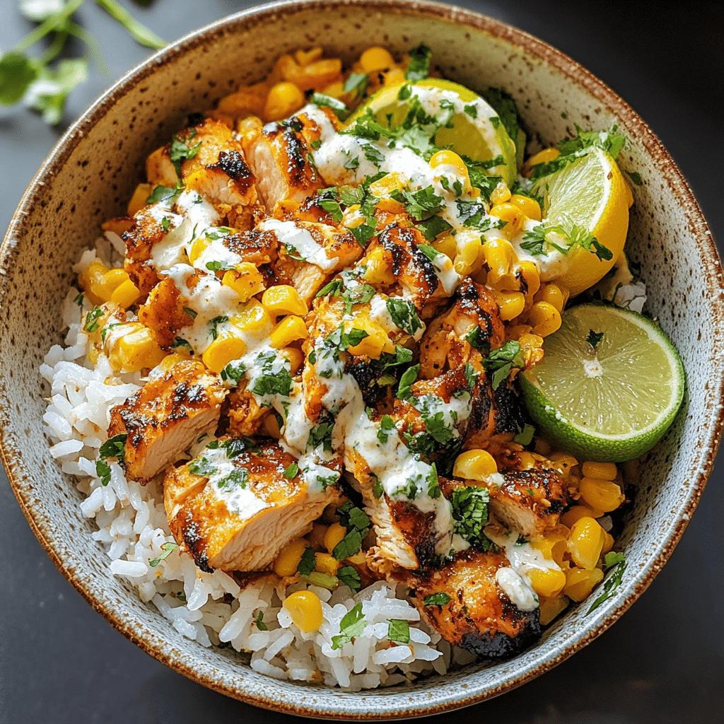 Street Corn Chicken Rice Bowl