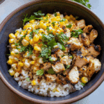 Street Corn Chicken Rice Bowls