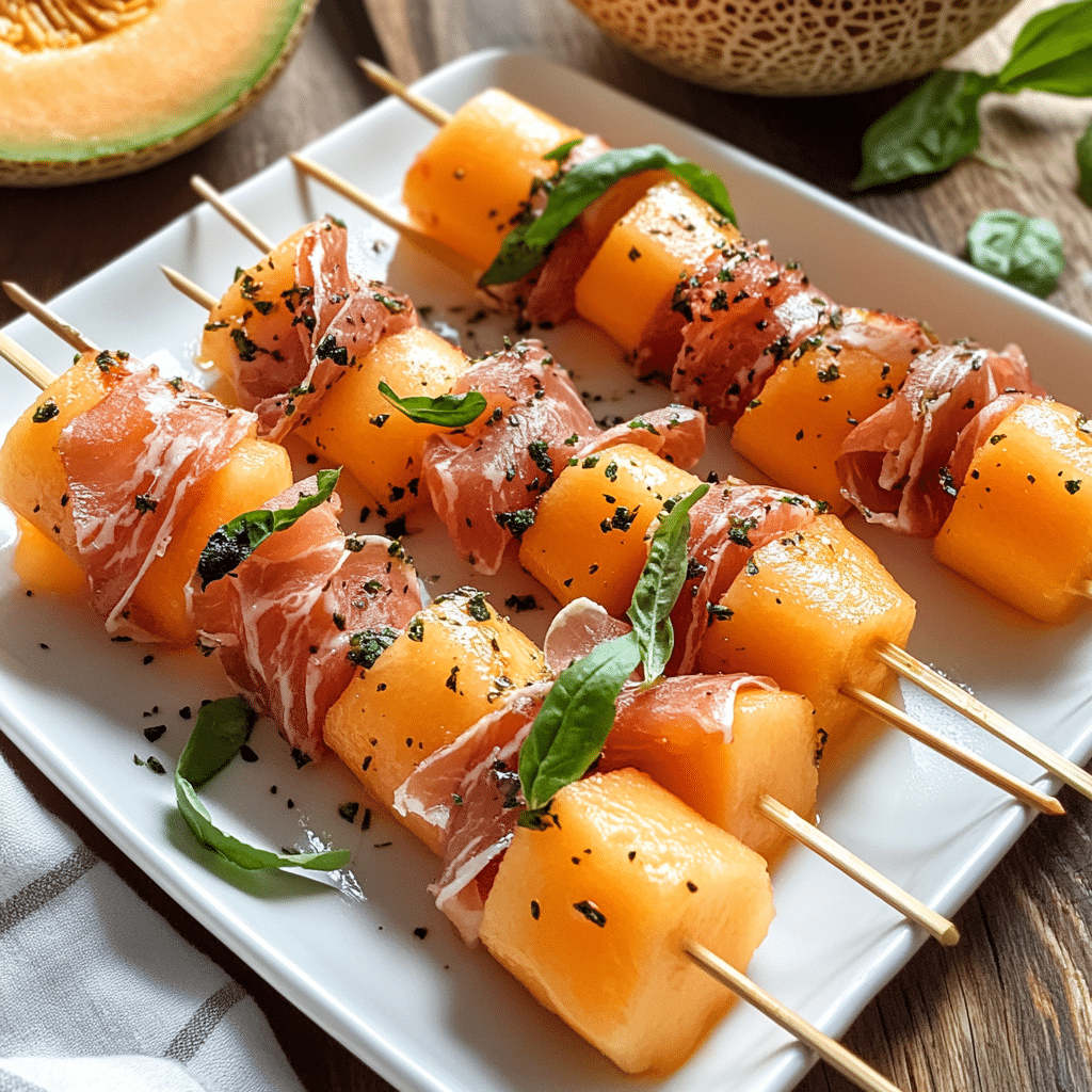 Cantaloupe Prosciutto Skewers