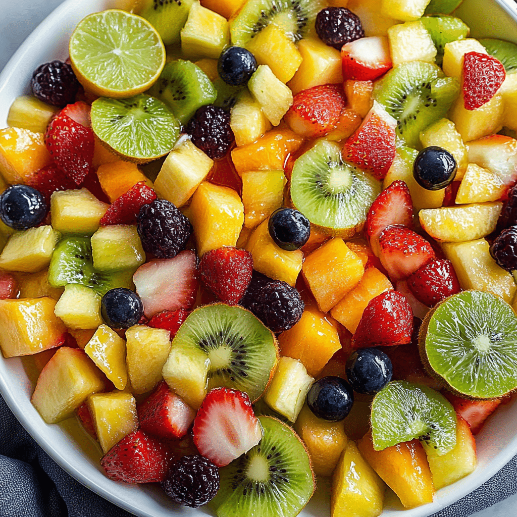 Honey Lime Rainbow Fruit Salad