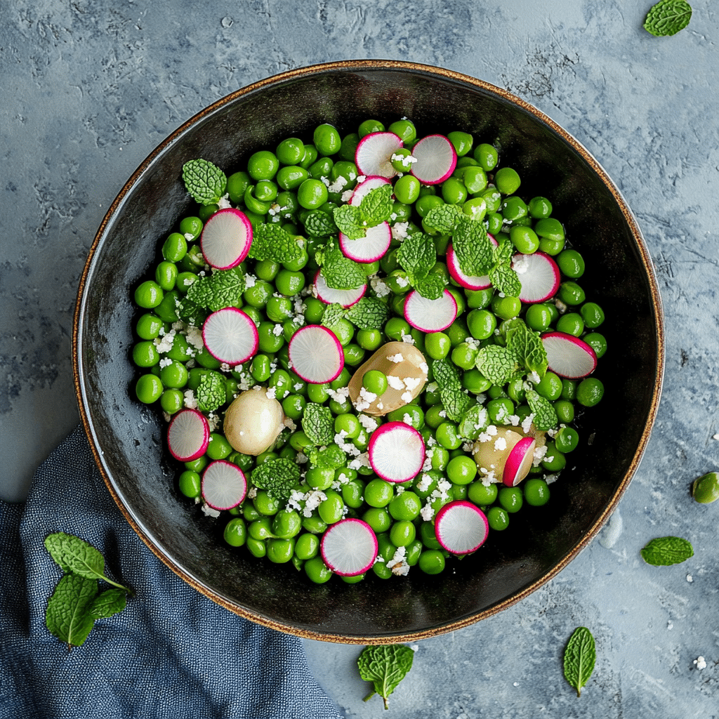 Peas with Radish & Mint