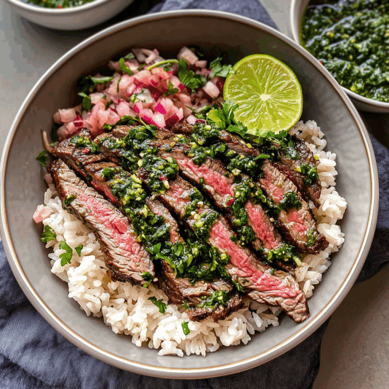 Skirt Steak Rice Bowls with Chimichurri