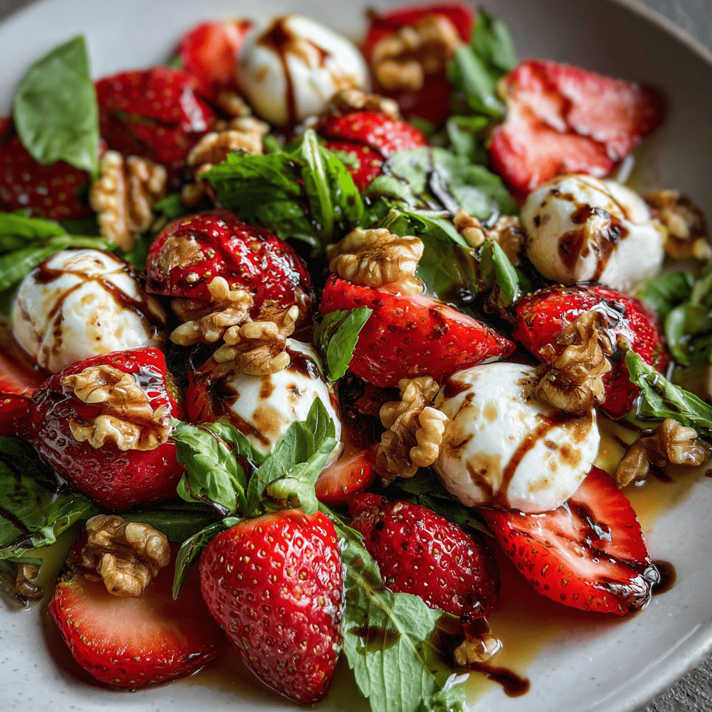Strawberry Caprese Salad with Walnuts