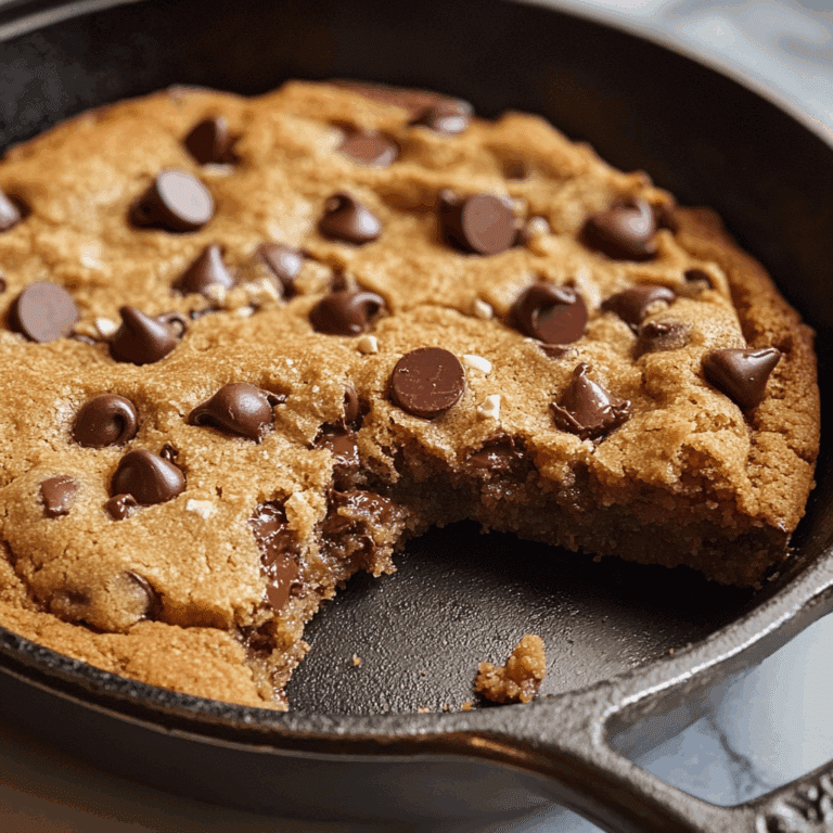 Chocolate Chip-Tahini Skillet Cookie