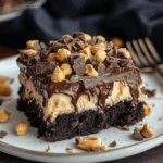 Chocolate Peanut Butter Poke Cake