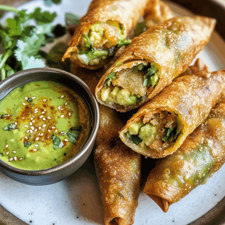 Crispy Avocado Egg Rolls with Tamarind Dip