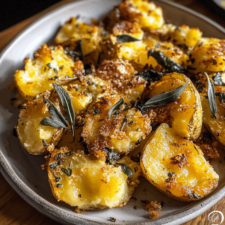 Crispy Brown Butter Sage Smashed Potatoes