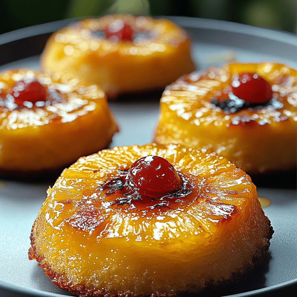Grilled Pineapple Upside Down Cakes