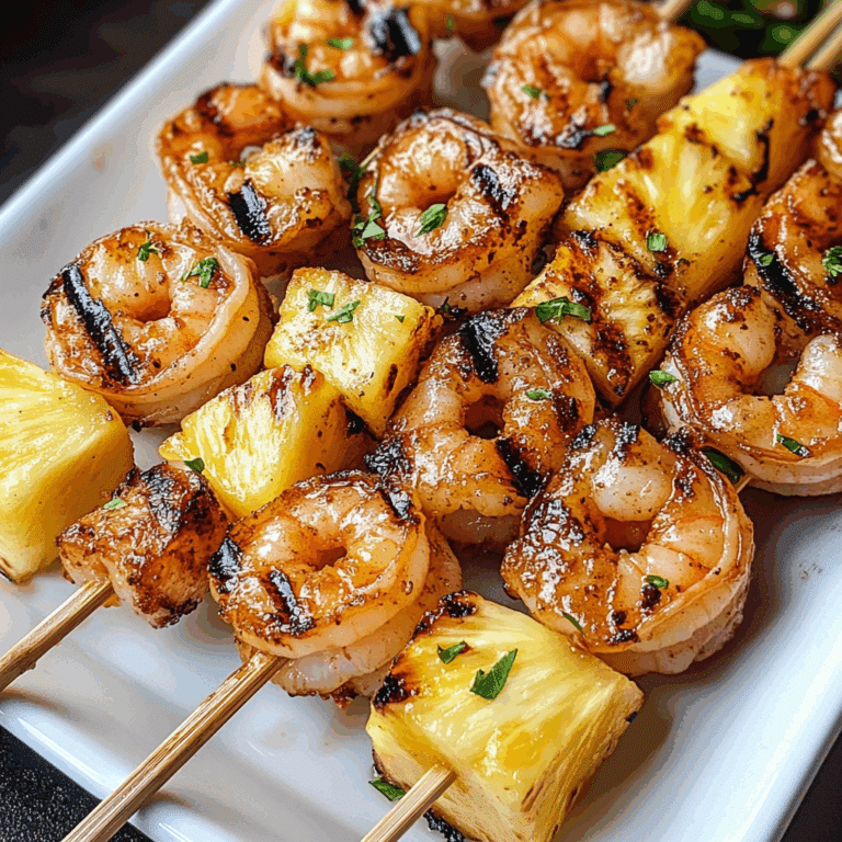 Grilled Shrimp Skewers with Pineapple