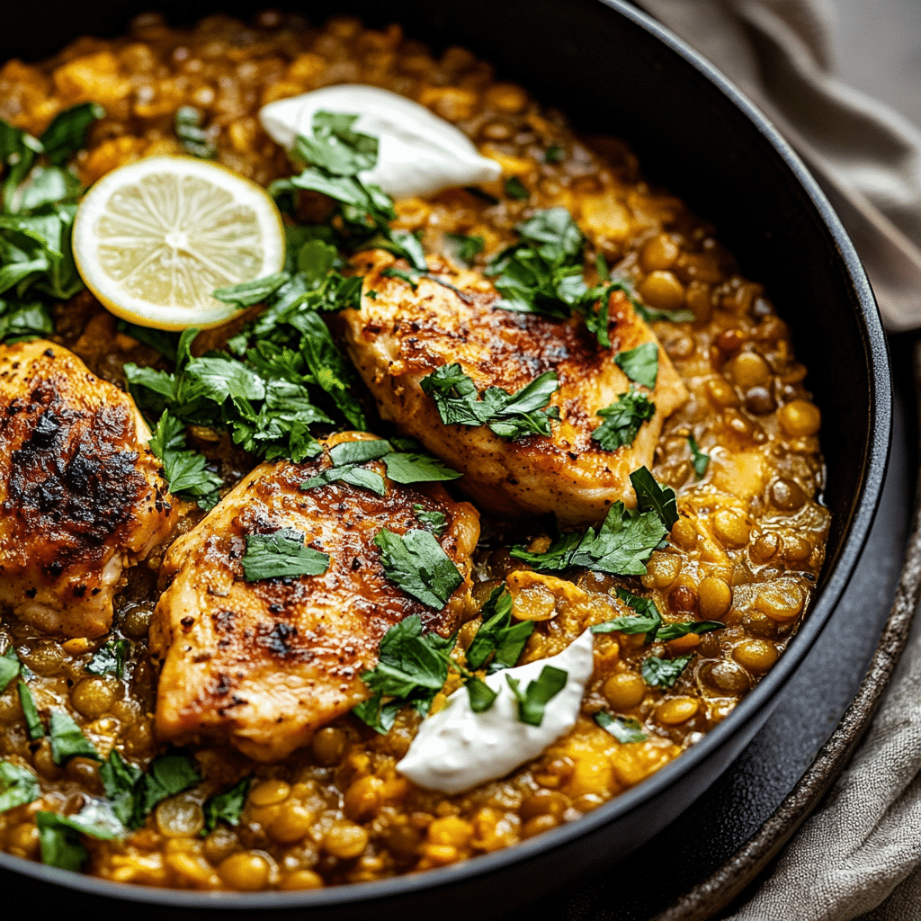 One Pot Chicken and Lentils
