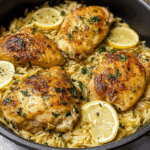 One Pot Lemon Garlic Chicken with Orzo