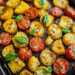 Roasted Garlic-Parmesan Zucchini Squash and Tomatoes