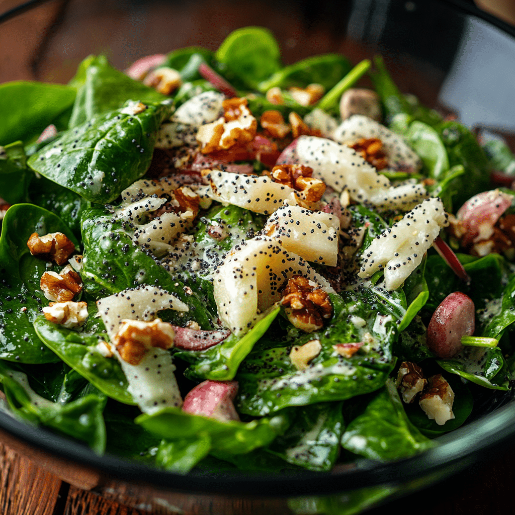 Spinach Salad with Poppy Seed Dressing