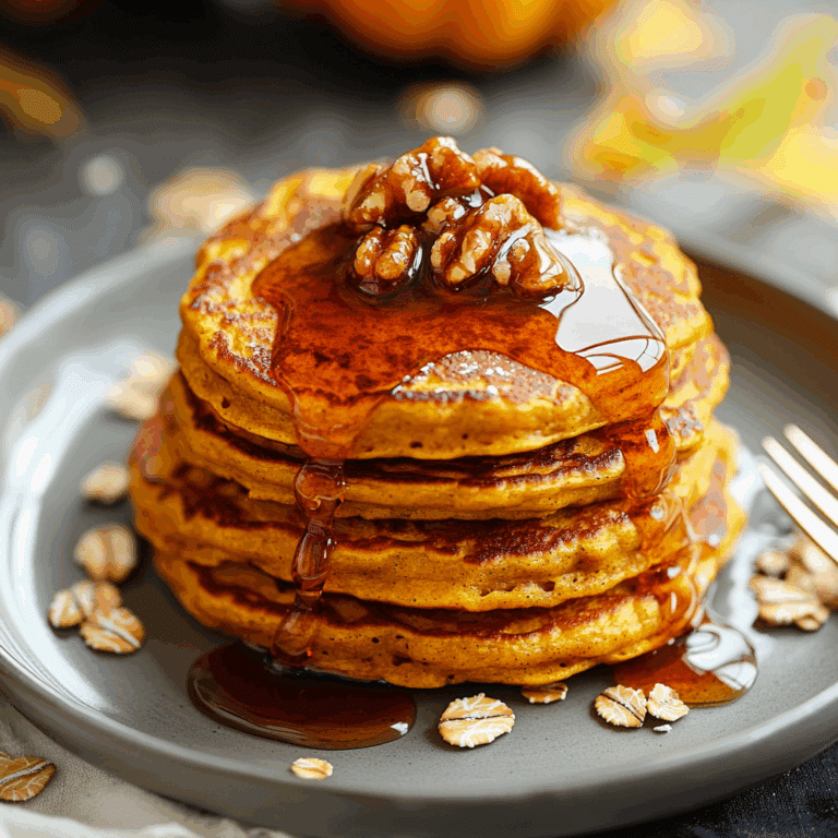 Healthy Pumpkin Oatmeal Pancakes