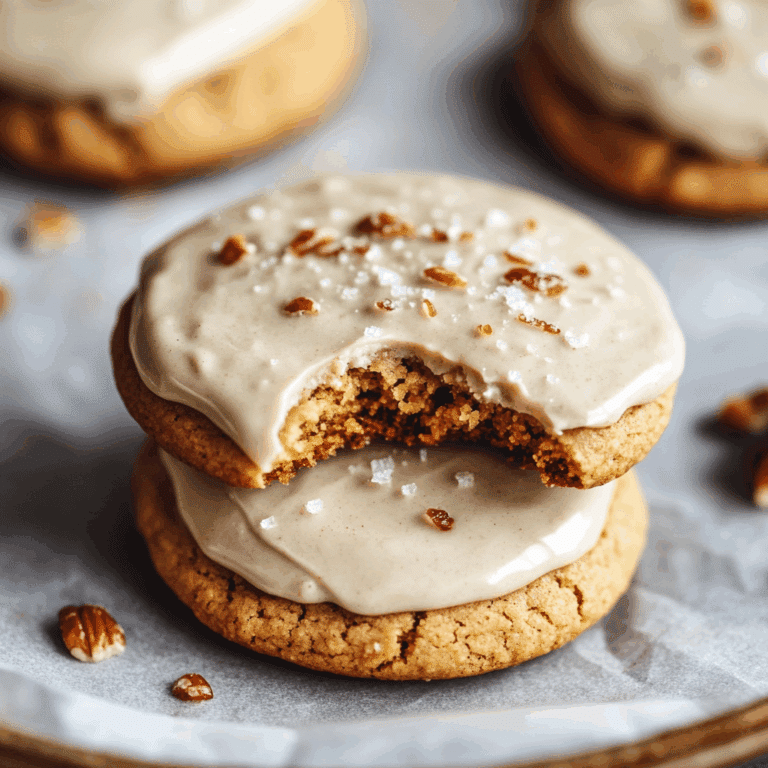 Healthy Soft Pumpkin Cookies with Salted Maple Frosting