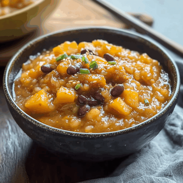 Hobak Beombeok (Korean Squash, Sweet Potato, and Bean Porridge)