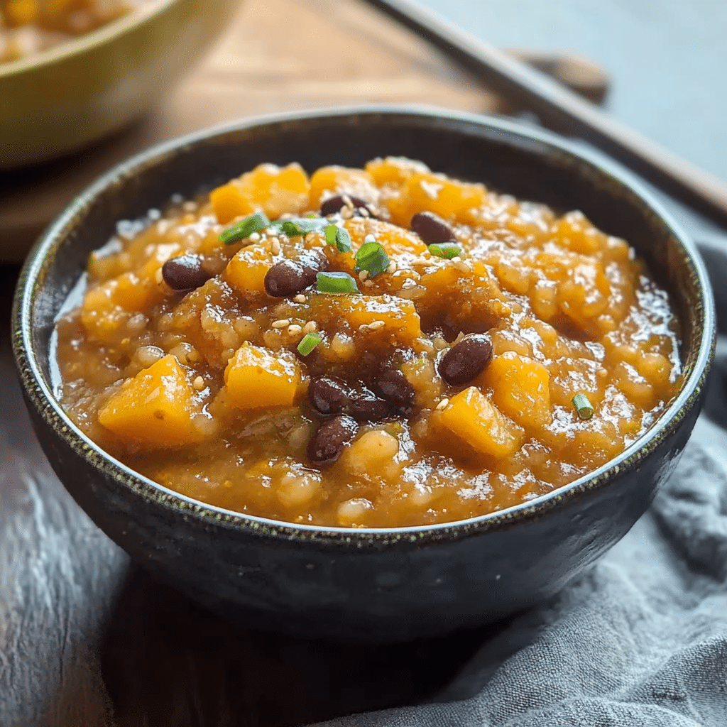 Hobak Beombeok (Korean Squash, Sweet Potato, and Bean Porridge)