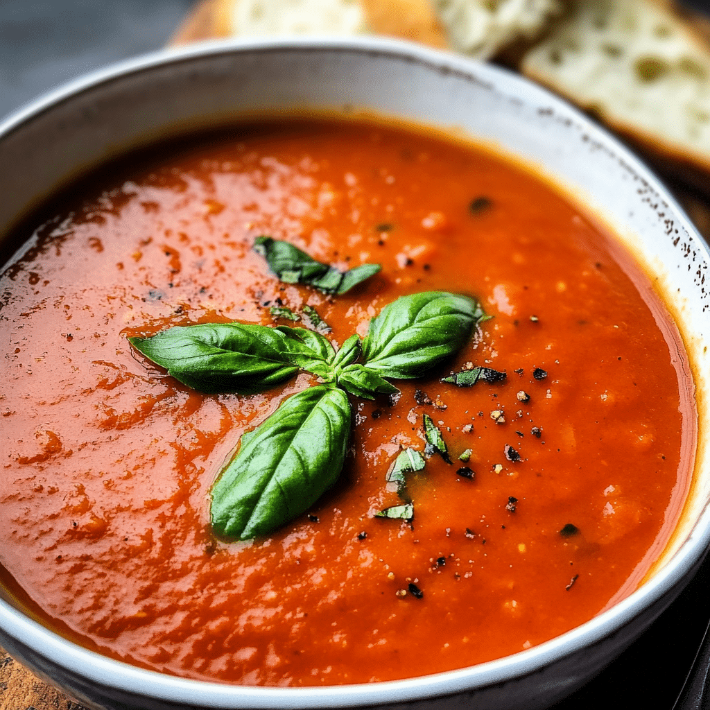 Homemade Roasted Tomato Basil Soup