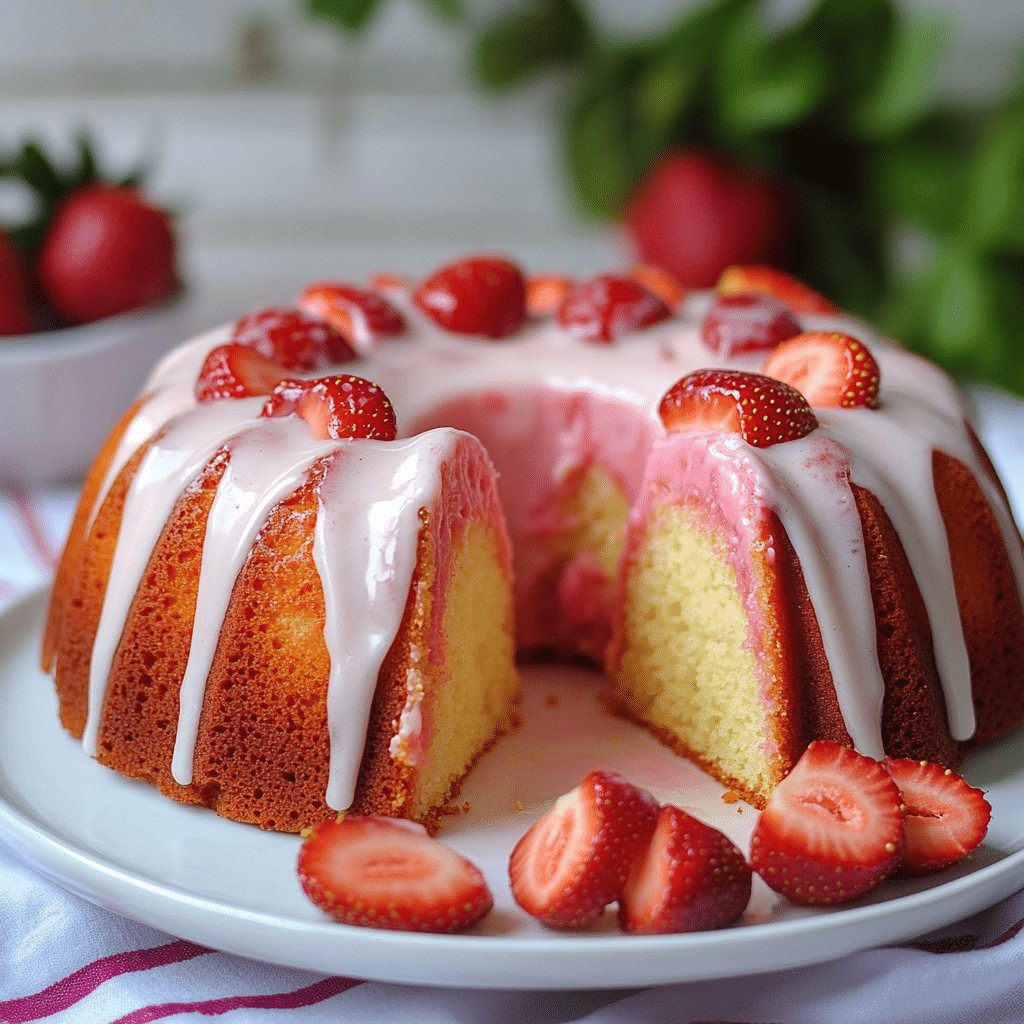 Homemade Strawberry Cream Cheese Pound Cake