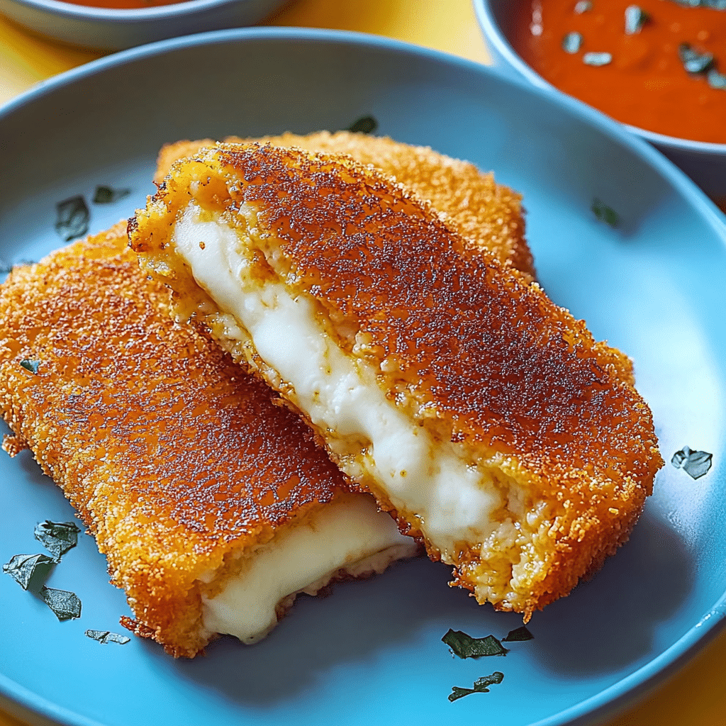 Mozzarella in Carrozza (Italian Fried Mozzarella Sandwiches)