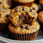 Pumpkin Banana Flax Chocolate Chip Muffins