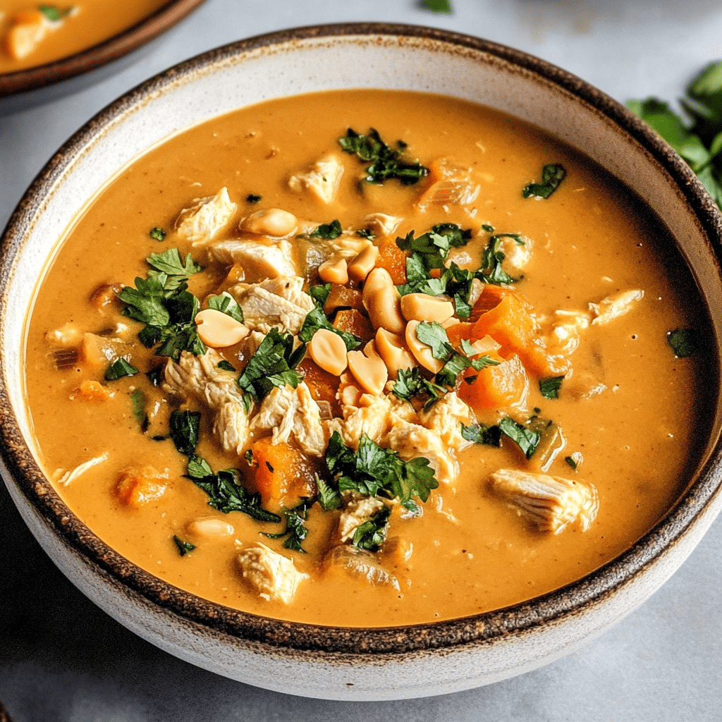 Slow Cooker Pumpkin Peanut Butter Chicken Soup