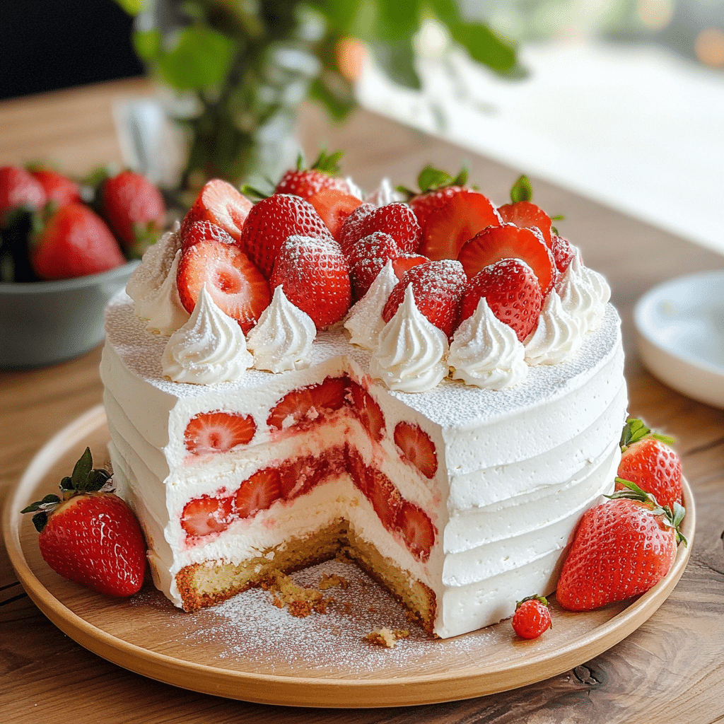 Strawberry & Cream Layer Cake