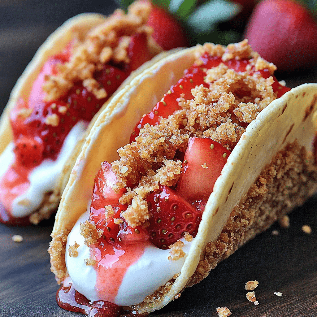 Strawberry Crunch Cheesecake Tacos