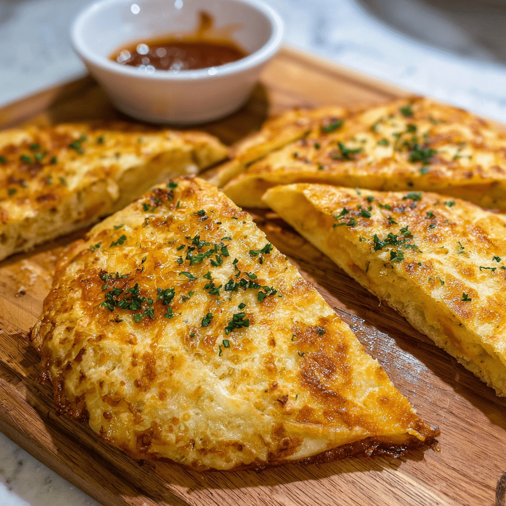 Air Fryer Cheesy Tortilla Garlic Bread