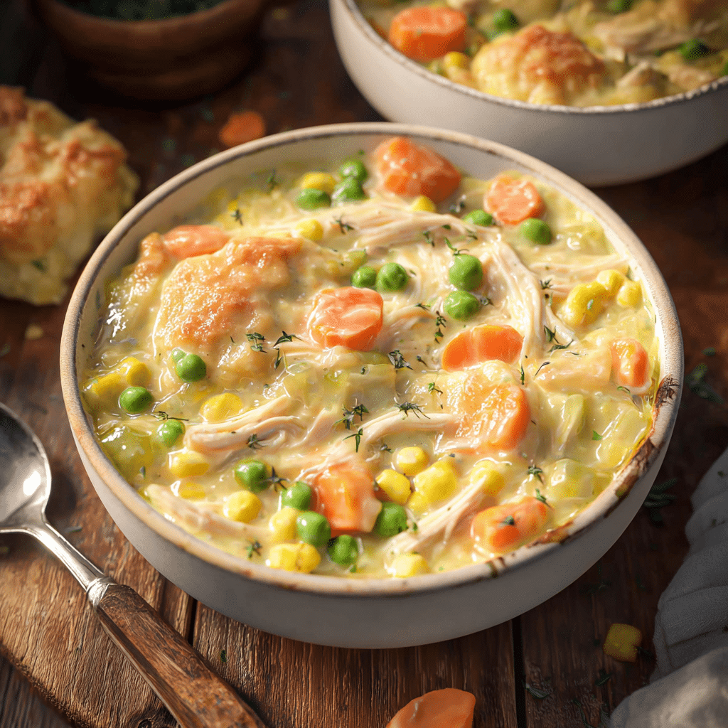 Cozy Healthy Chicken Pot Pie Soup