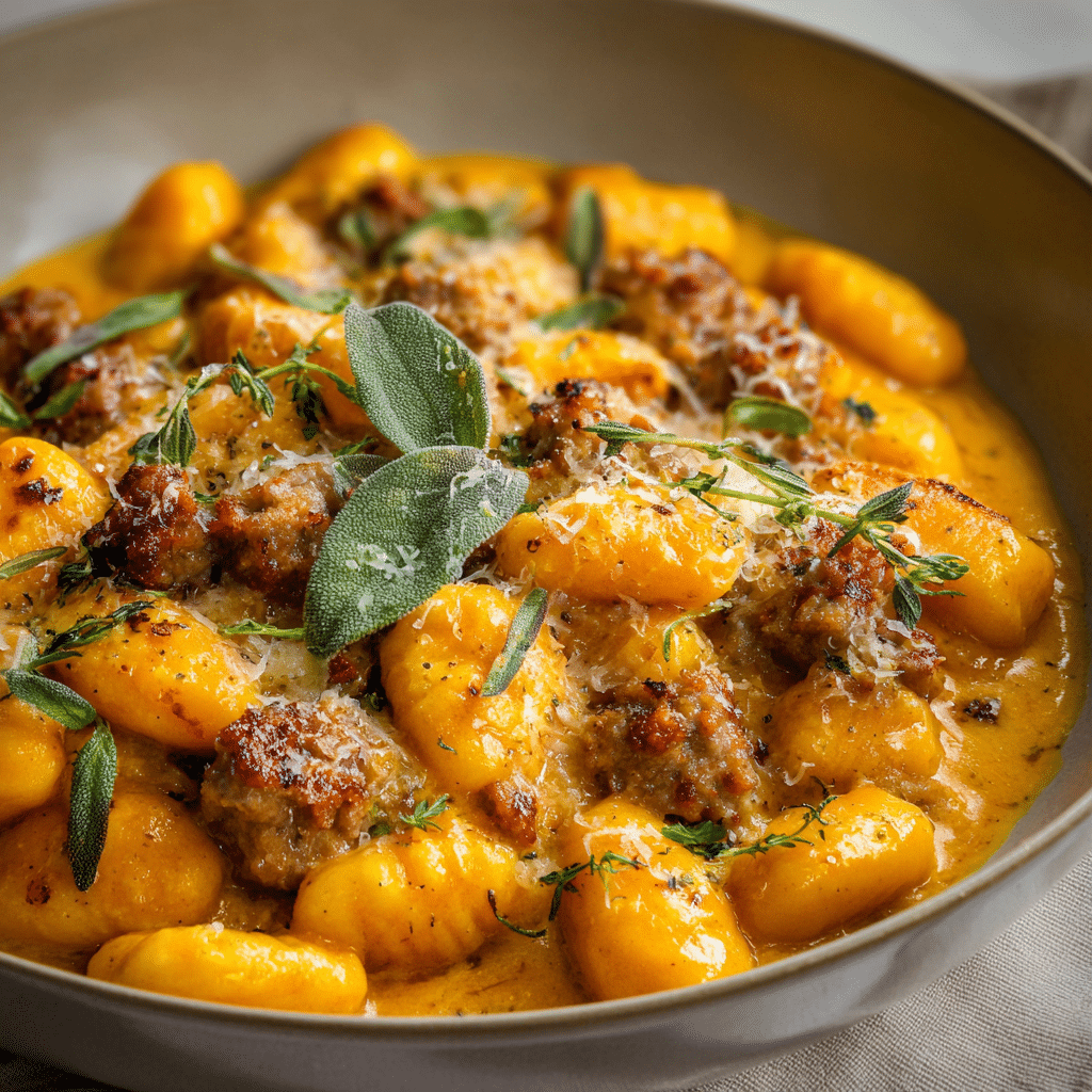 Creamy Butternut Squash Gnocchi with Sausage