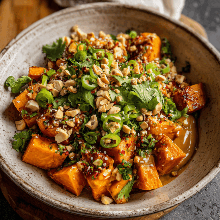 Creamy Thai Peanut Sweet Potato Bowls
