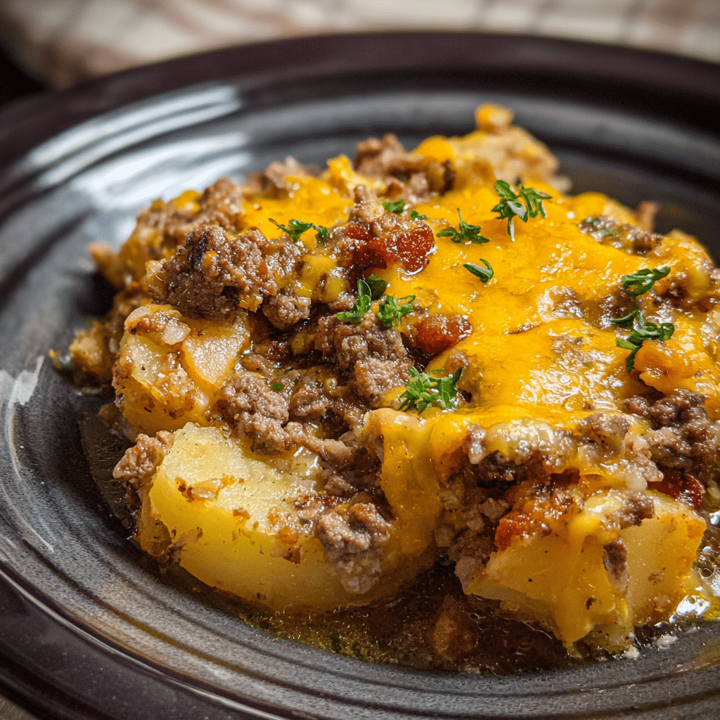 Crock Pot Hamburger Potato Casserole
