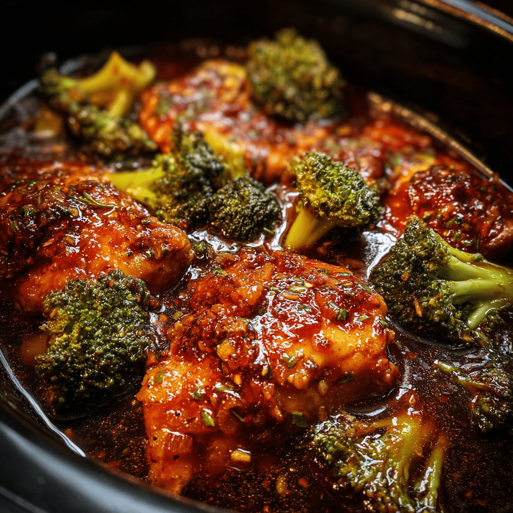 Crockpot Honey Garlic Chicken with Broccoli