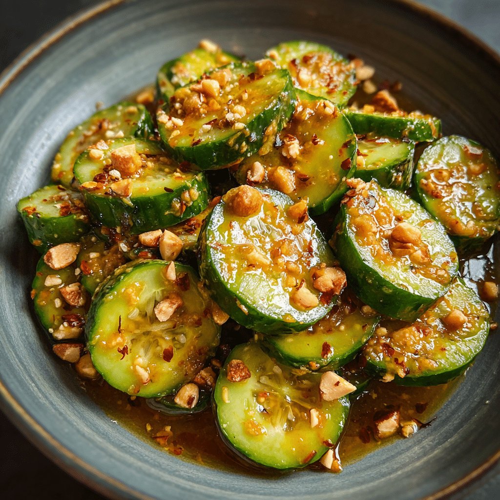 Cucumbers in Spicy Peanut Sauce