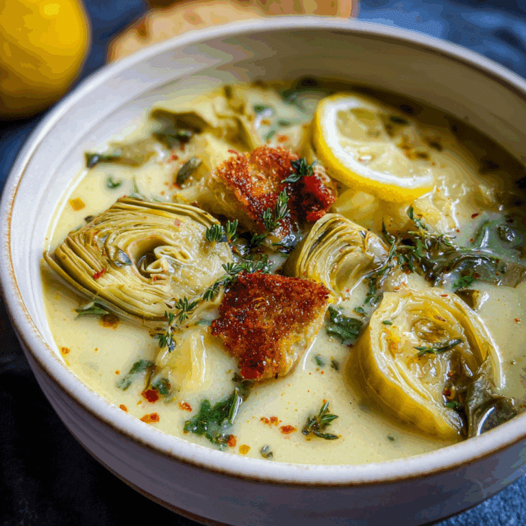 Lemony Tuscan Artichoke Soup
