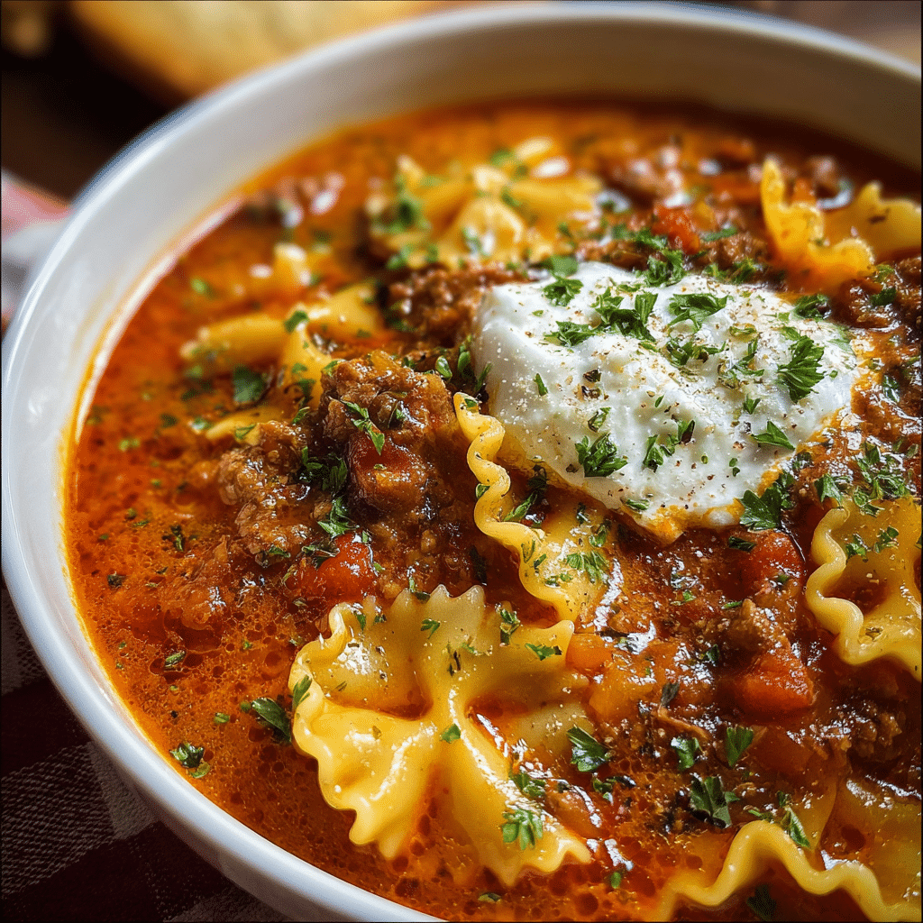 One Pot Lasagna Soup