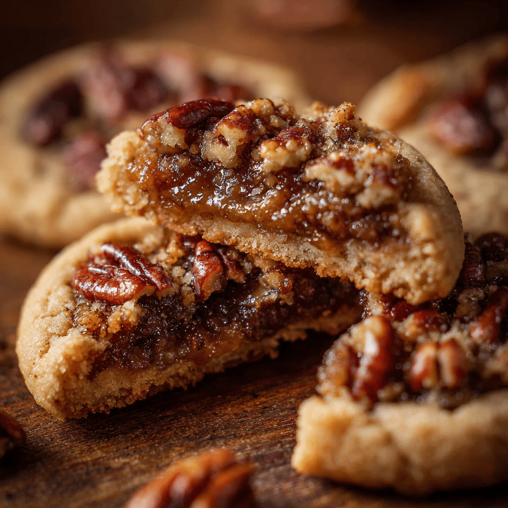 Pecan Pie Cookies with Gooey Brown Sugar Filling