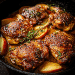 Skillet Apple Cider Chicken Thighs with Warm Spices