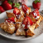 Strawberry Cheesecake Wonton Bites