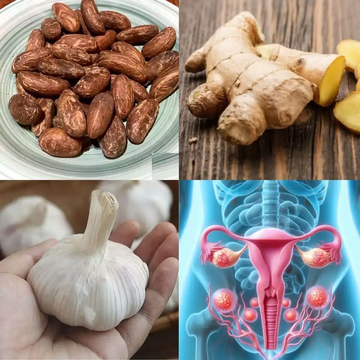 A warm cup of herbal tea infused with garlic, ginger, and honey next to raw ingredients
